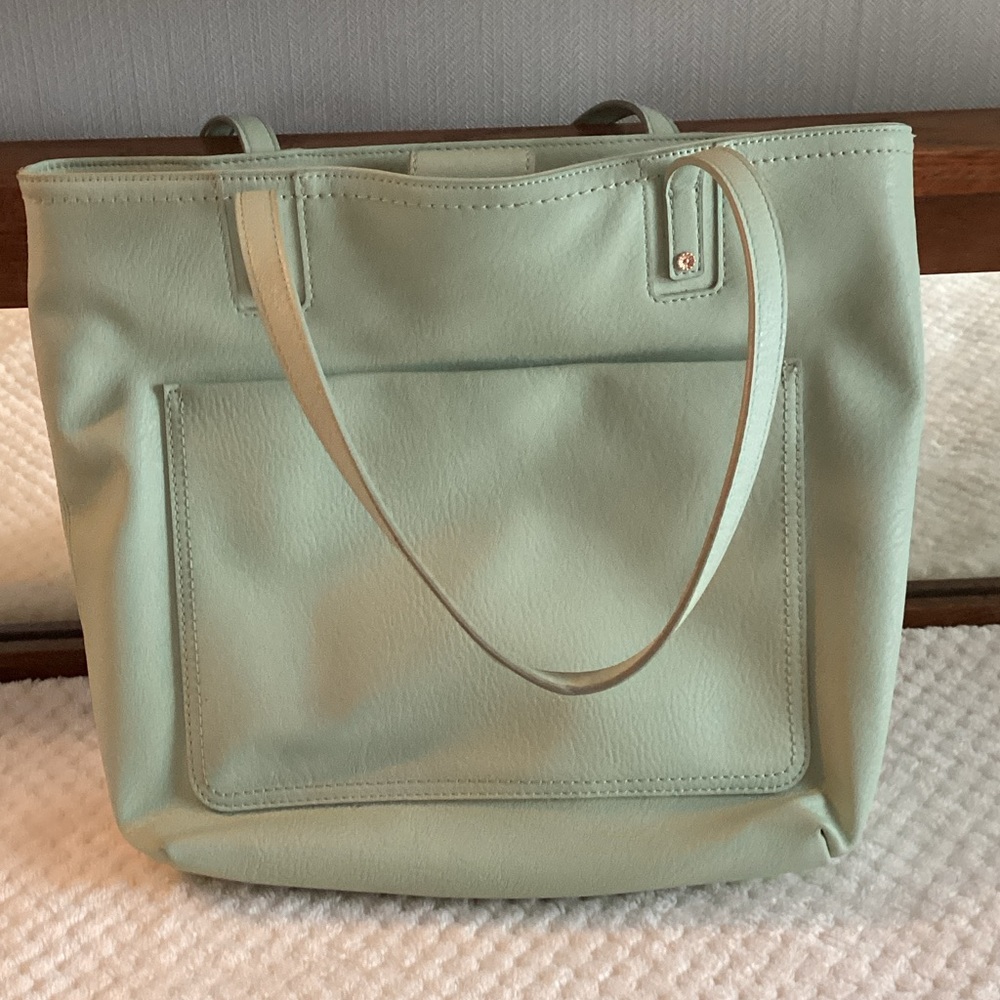 LC Lauren Conrad Light Green Tote Bag - Picture 2 of 5